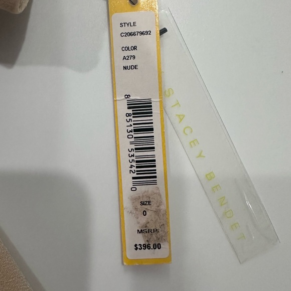 Alice + Olivia by Stacey Bendet Jemma Bustier Crossover Dress Silk Nude Size 0 - Picture 10 of 12